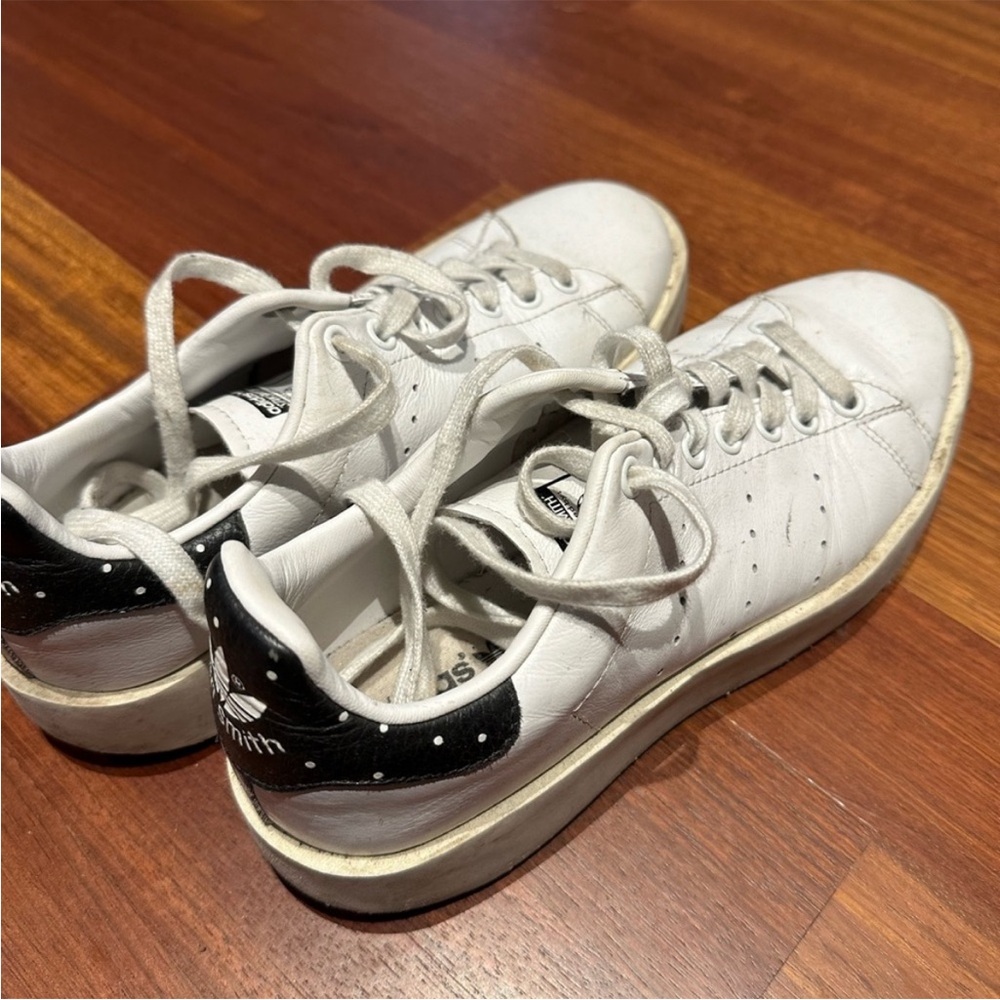Adidas White and Black Polka Dot Stan Smith Sneakers 8